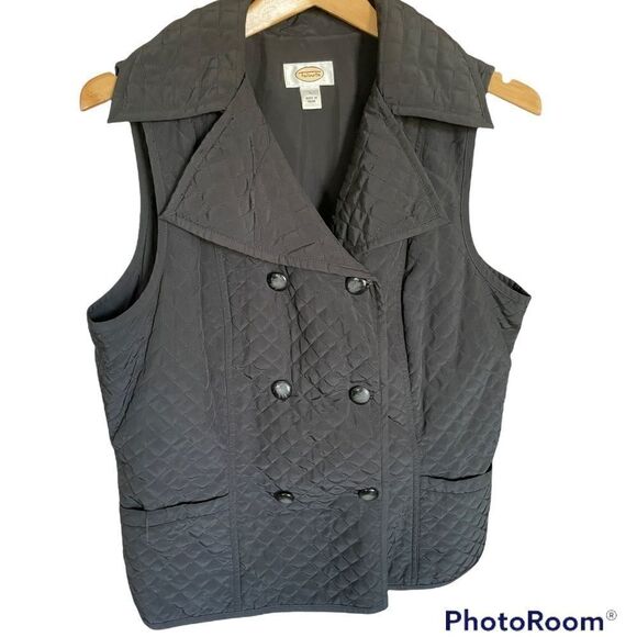 Talbots Black Lightweight Puffer Vest, Size Large - Picture 1 of 4